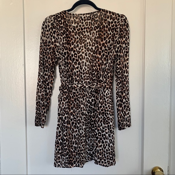 Reformation Brooke Mini wrap dress in Leopard XS - Picture 7 of 9